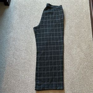 J Jill grey plaid Ponte full leg elastic waist pants size Large